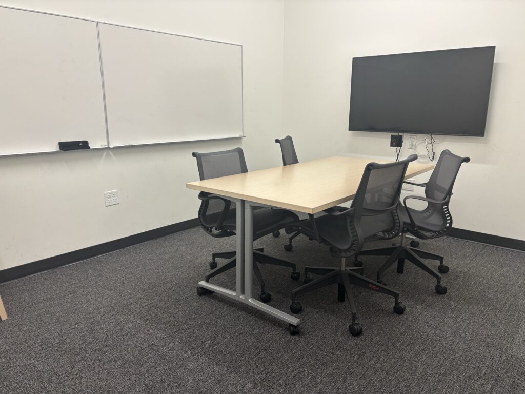 A private or small group study room in the Health Sciences Education Building.