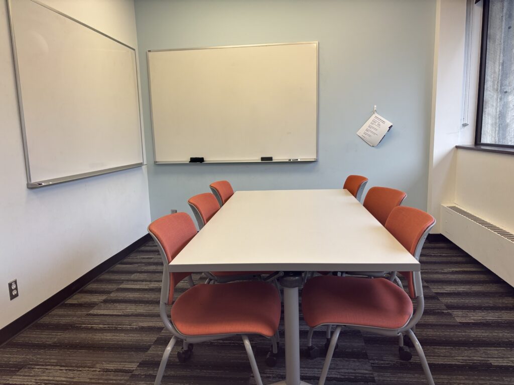 A group study room in the South Campus Center.