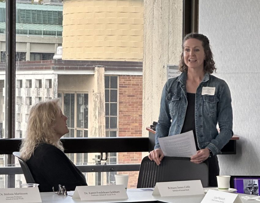 Brittany Jones-Cobb, from the School of Social Work is recognized as a 2025 Magnuson Scholar by her mentor Karen Fredriksen Goldsen