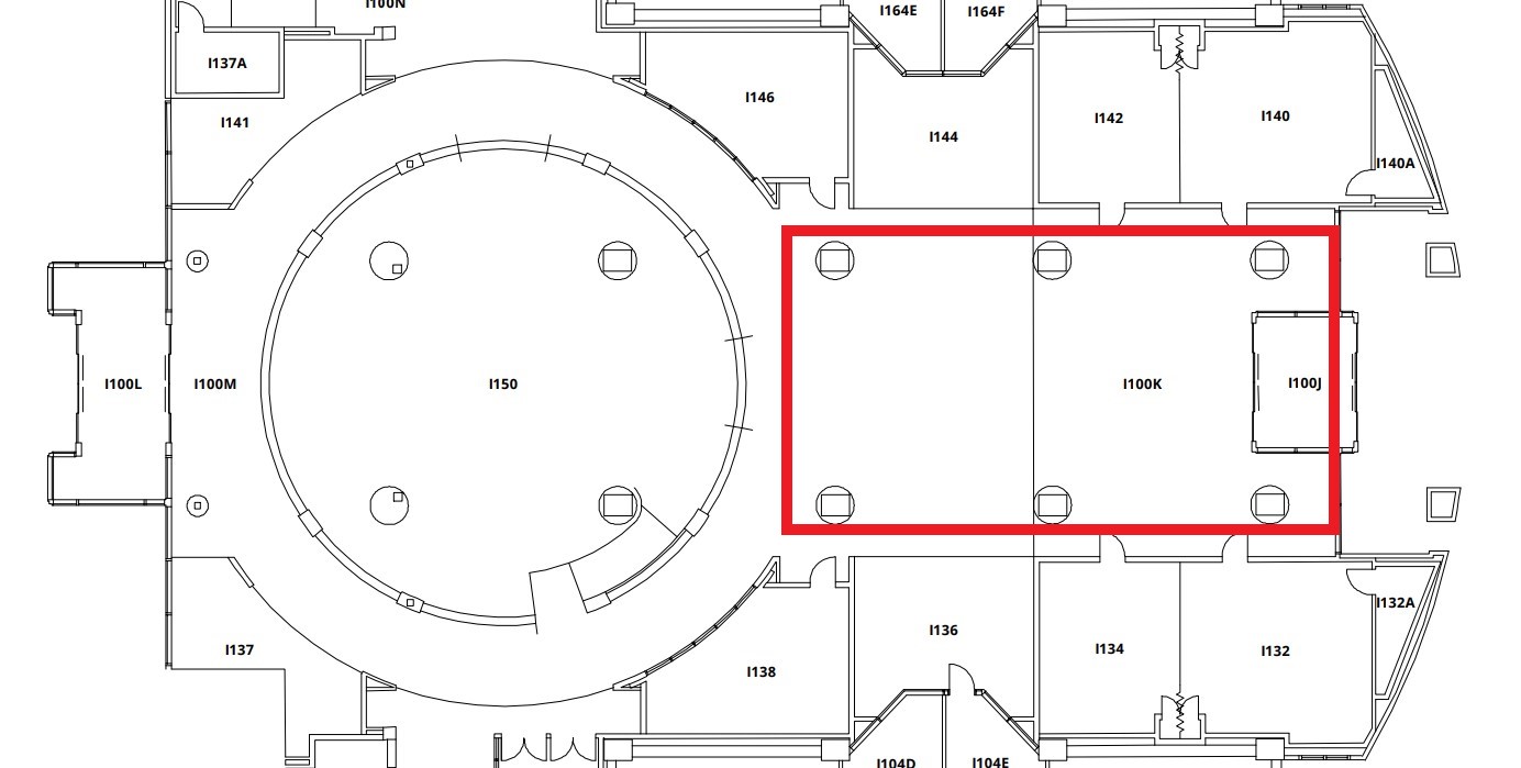 Diagram of the standard room configuration of the Rotunda Foyer.