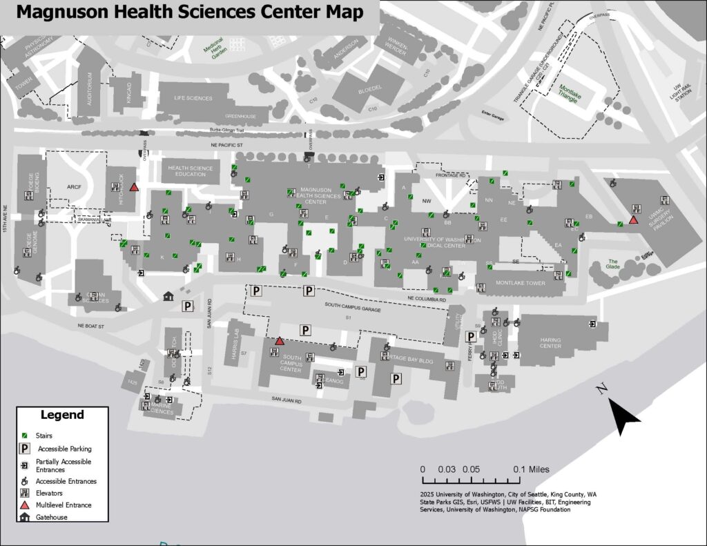 Map of south campus buildings
